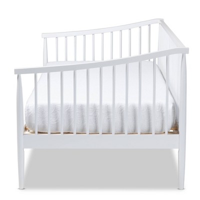 White Twin Wood Spindle Daybed with Upholstered Frame