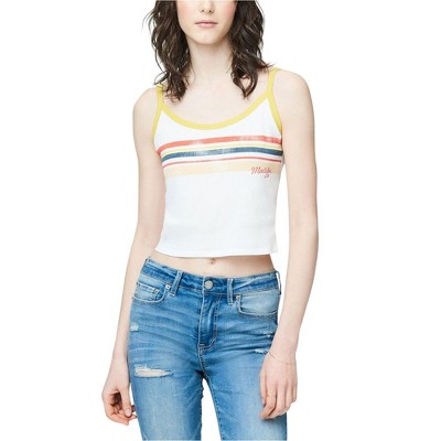 Aeropostale Womens Stripe Tank Top, White, X-Large