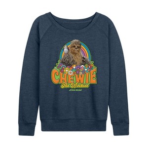 Women's - Star Wars - Retro Chewy Lightweight French Terry Wide Neck Long Sleeve Shirt - 1 of 4