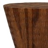 Coastal Teak Wood Geometric Accent Stool Brown - Olivia & May: Nautical Unupholstered Round Bench - 4 of 4
