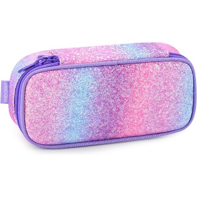 Fmeida Girls Pencil Case for Kids, Multi-Slot Pencil Pouch, Pink Blue Rainbow