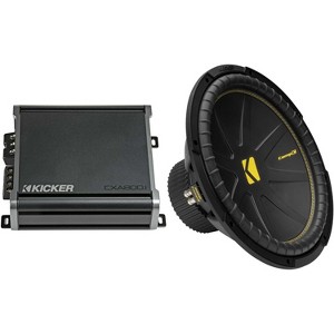 Kicker 50CWCD154 CompC 15" Subwoofer, Dual 4-Ohm with CXA8001 Amp Bundle - 1 of 4