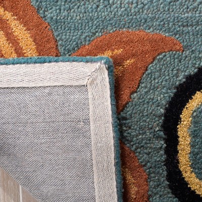 Handmade Tufted Blue Wool Rectangular Area Rug