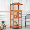 PawHut 65" Wooden Bird Cages Outdoor Finches Aviary Birdcage with Pull Out Tray 2 Doors - 3 of 4