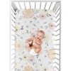 Sweet Jojo Designs Girl Baby Fitted Crib Sheet Watercolor Floral  Yellow Pink and Grey - 3 of 4