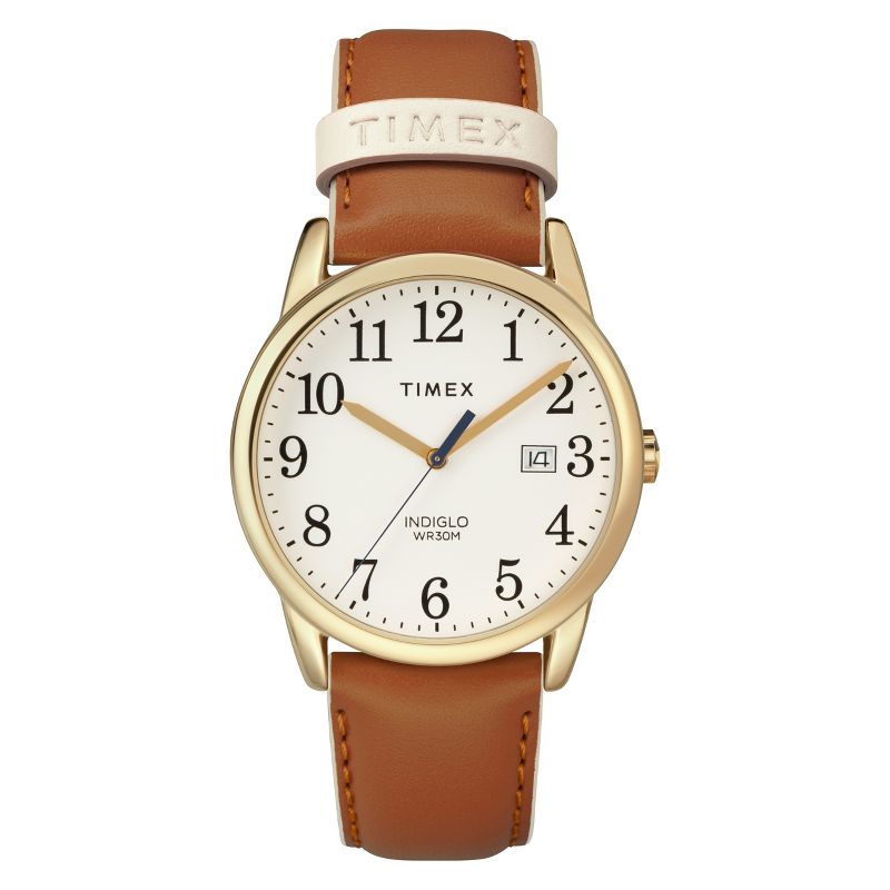 Women's Timex Easy Reader Watch with Leather Strap - Brown TW2R62700JT, 1 of 4