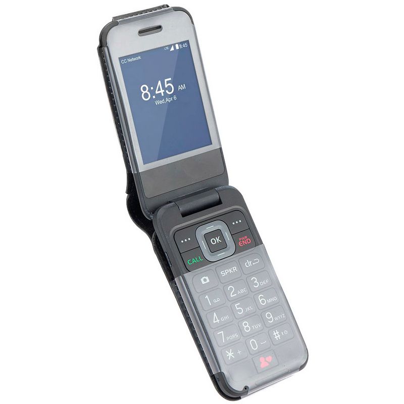 Nakedcellphone Case for Consumer Cellular Verve Snap Flip Phone - Vegan Leather with Belt Clip - Black, 5 of 10