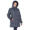 Women's 3/4 Puffer Coat with Cozy Faux Fur - S.E.B. By Sebby - 3 of 4
