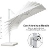 PURPLE LEAF Patio Umbrella White Cantilever Offset Umbrella Square Outdoor Umbrella with 360-degree Rotation for Garden Deck Pool - 4 of 4