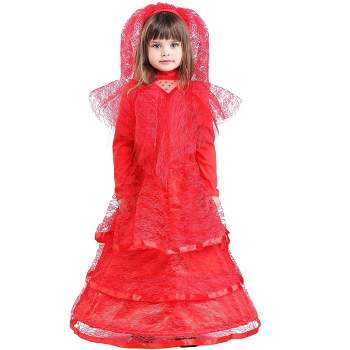 HalloweenCostumes.com Gothic Red Wedding Dress Costume for Young Girls