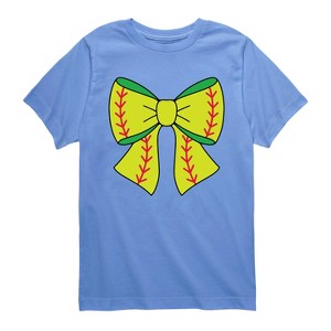 Boys' - Instant Message - Softball Bow Short Sleeve Graphic T-Shirt - 1 of 4