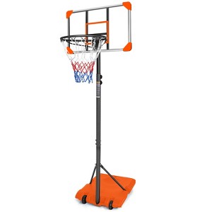 Sevobal Basketball Hoops Portable Basketball Goal System Height Adjustable with Stable Base for Indoor Outdoor Patio Backyard, Orange, 28"*29"*105" - 1 of 4