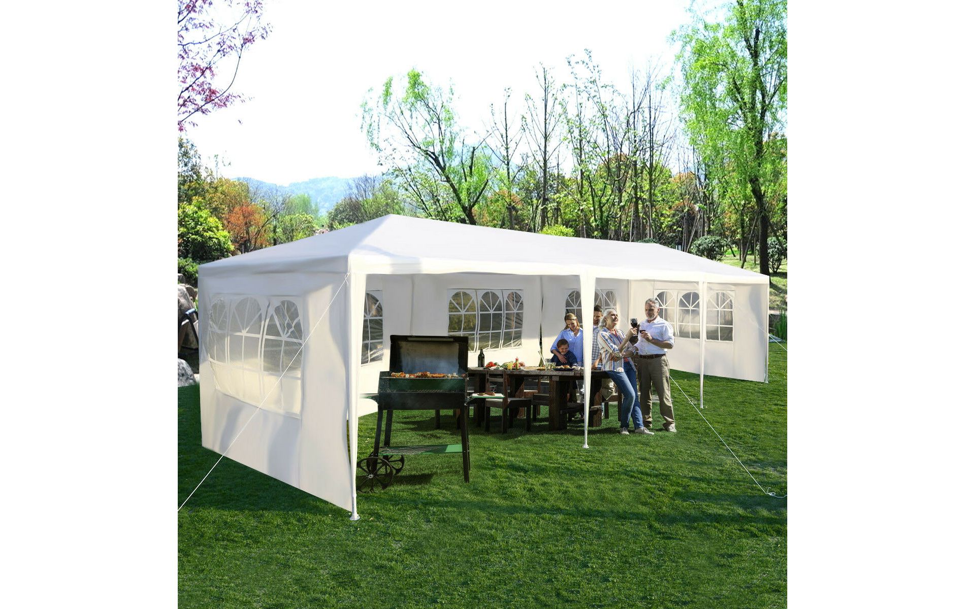 Costway 10'x30' Party Wedding Tent Event Canopies Heavy Duty Pavilion 5 Sidewall 44lbs