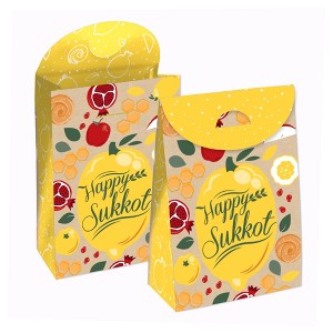 Big Dot of Happiness Sukkot - Sukkah Jewish Holiday Gift Favor Bag - Party Goodie Boxes- Set of 12 - 1 of 4
