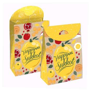Big Dot of Happiness Sukkot - Sukkah Jewish Holiday Gift Favor Bag - Party Goodie Boxes- Set of 12