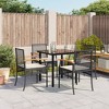 vidaXL Garden Dining Set Black PE rattan 3 Piece Set Removable Covers - 31.5" table length Black 4 - 2 of 4
