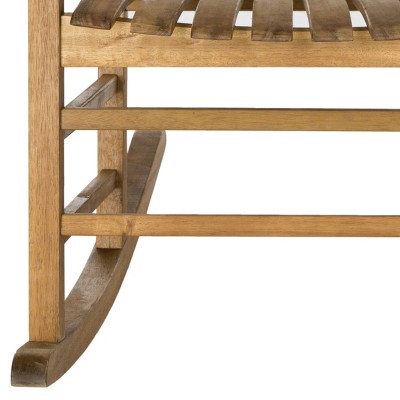 Acacia Wood Brown Teak Finish Contemporary Rocking Chair 26"