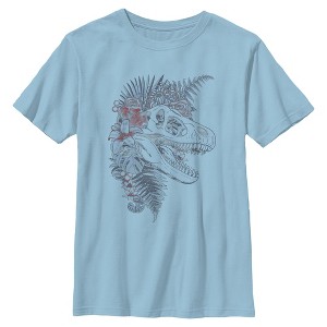 Boys Jurassic World Floral Fossil Head T Shirt - 1 of 4