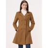 Allegra K Women's Double Breasted Notched Lapel Winter Elegant Long Coat - 3 of 4