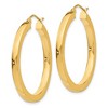 Black Bow Jewelry 3mm, 14k Yellow Gold Square Tube Round Hoop Earrings, 35mm (1 3/8 In) - 2 of 4
