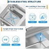 Stainless Steel Utility Sink,  Freestanding Single Bowl with Storage Shelf, Pull-Out Hot & Cold Faucet - 4 of 4