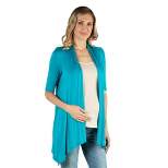 24seven Comfort Apparel Maternity Loose Fit Open Front Cardigan