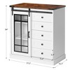 Vynxaria Farmhouse Storage Cabinet with 7-Color Light,5 Drawers and 2 Adjustable Shelves, Barn-Style Glass Doors, Engineered Wood - 2 of 4