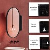 Wooakway 34"H*20"W Recessed Metal Medicine Cabinet Oval Wall Cabinet Bathroom Storage Cabinet with 2 Adjustable Shelves - 3 of 4