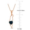 EVERLY JEWELRY | 10k Rose Gold 1 1/3 CT TGW London Blue Topaz Fashion Pendant With Chain, 17 inc - 2 of 4