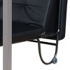 Royal Hampton Metal Futon with Faux Leather Upholstered Tufted Details and Casters, Black - 4 of 4