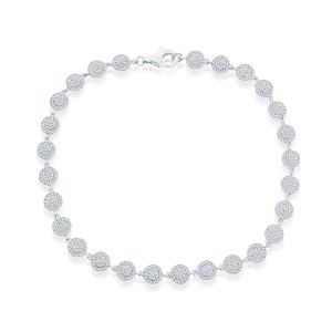 Diamonds D'Argento Sterling Silver, Round Link Diamond Bracelet - (567 Stones) - Silver - 7 Inch - 1 of 3