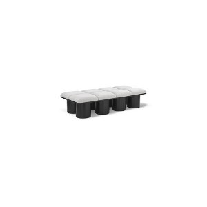 Meridian Furniture,Pavilion Boucle Fabric Bench - 1 of 4