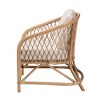 bali & pari Patsy Modern Bohemian White Fabric and Natural Brown Rattan Armchair - 4 of 4
