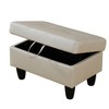 DOMETOUR Pearl White Faux Leather Storage Ottoman for Living Room or Bedroom - 4 of 4