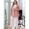 Agnes Orinda Women's Plus Size Double Breasted Lapel Long Sleeve Work Office Pea Coat with Pocket - 3 of 4