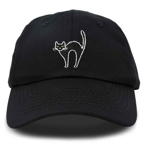 Dalix Black Cat Embroidered Womens Cotton Dad Hat Baseball Cap Adjustable - 1 of 4