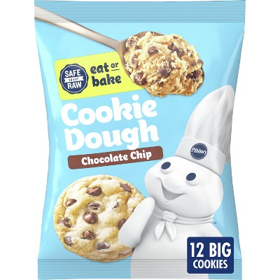 Pillsbury Big Deluxe Chocolate Chip Cookie Dough - 16oz/12ct : Target