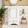 KWPZQEB 20"Bathroom Vanity with Ceramic Sink, Bathroom Cabinet with Soft Close Door, Adjustable Shelf & Door-Mounted Storage Rack, Space-Saving Design - 2 of 4