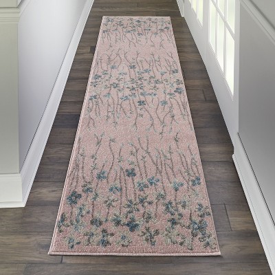 Bohemian Blossom Pink Floral Soft Viscose Area Rug