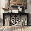 60'' Acacia Wood Console Table with 4 Drawers,Modern Farmhouse X-Leg Entryway Table with Open Storage for Living Room-Baofuwish - 2 of 4
