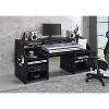 Vynxaria Black Computer Desks Music Production Desk with Earphone Rack Ergonomic Workspace Solution - 2 of 4