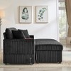 Convertible Sectional Sofas Corduroy Loveseat Sofa with Double Storage Ottomans, Adjustable Armrest Table with USB Port, Super Soft Chaise Lounge - 4 of 4