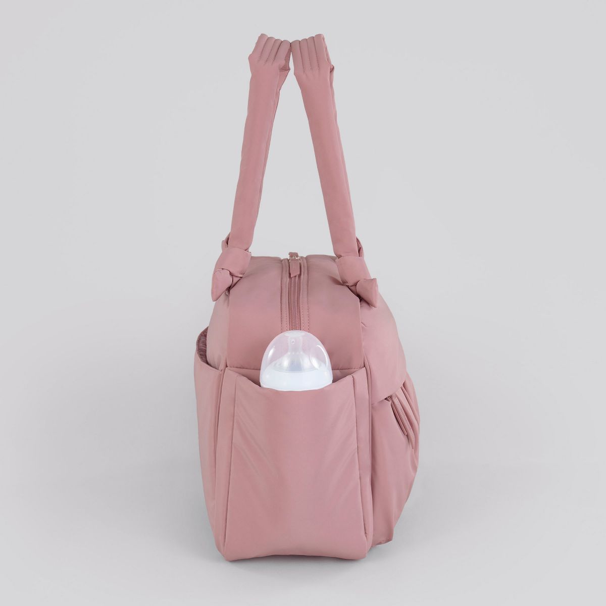 Motherhood Knotted Bows Duffle Diaper Bag, Dusty Rose - thumbnail 4