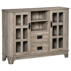 Sideboard Buffet Cabinet with Glass Door Bar Cabinet with Storage Drawers & Adjustable Shelves for Kitchen, Living Room - 1 of 4