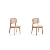 Set of 2 Versailles Square Dining Chairs Natural: Manhattan Comfort, Ash Wood Frame, Rattan Detail, No Assembly Required - 2 of 4