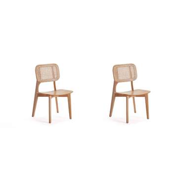 Set of 2 Versailles Square Dining Chairs Natural - Manhattan Comfort