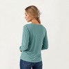 Anna-Kaci Women's Long Sleeve Square Neck Top with Front Pleat Detailing and Relaxed Fit - 3 of 4