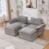 TiramisuBest U Shaped Modular Sectional Sofa Console Wireless Charging Bluetooth Speakers 2 Cup Holders Movable Footstools Chenille 5 Seat - 4 of 4