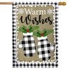Briarwood Lane Checkered Mittens Burlap Winter House Flag Warm Wi - 2 of 4