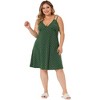 Agnes Orinda Women's Plus Size Polka Dots Deep V Knit Summer Packs Nightgowns - 3 of 4